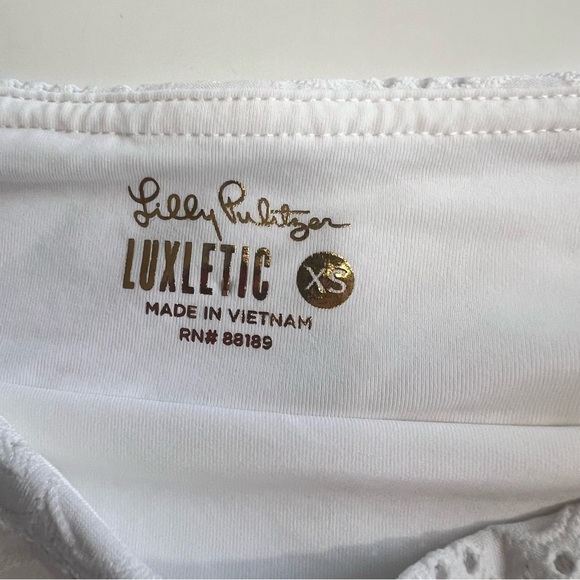 NWT Lilly Pulitzer Luxletic Corrine Skort Asana Tank White Floral Eyelet XS - Picture 8 of 9